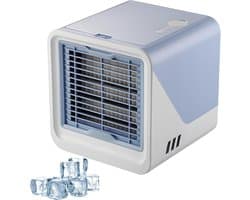 KZQ Draagbare 3-in-1 luchtkoeler – blauw, 500 ml, 3 snelheden, 8W, USB, voor slaapkamer, kantoor of studentenkamer