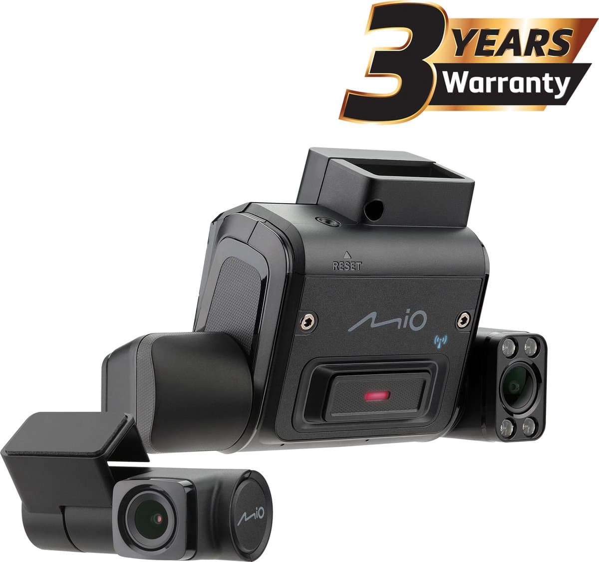 Mio MiSentry 12T Full-HD triple dashcam (voor, achter en cabine) - 4G LTE connected - GPS - flitspaal waarschuwing en parkeermodus — afbeelding 1