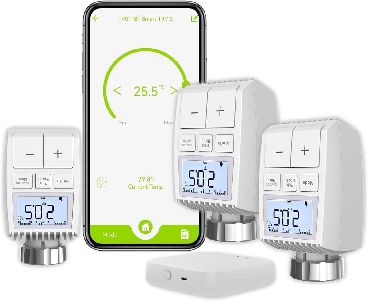 Slimme Radiatorthermostaat Set met Hub - Draadloze Verwarmingsthermostaat voor Alexa & Google Home — afbeelding 1