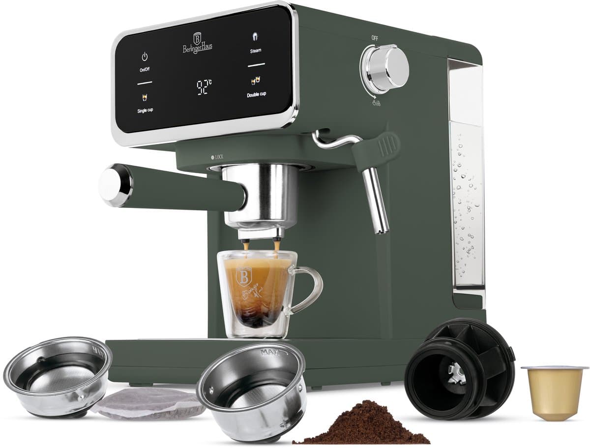 Berlingerhaus 9850 - Espresso - koffie - Senseo - Touchscreen - Machine - Matt Green Collection — afbeelding 1