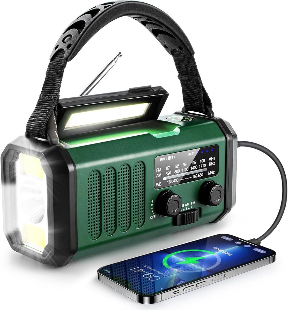 Noodradio - Solar Opwindbaar - 20.000 mAH Powerbank - Geschikt voor iedere situatie - Radio All in 1 pack - Noodpakket voor Avontuur en Oorlog - Nood Radio - Noodrantsoen - Beste Noodradio van 2025! — afbeelding 1