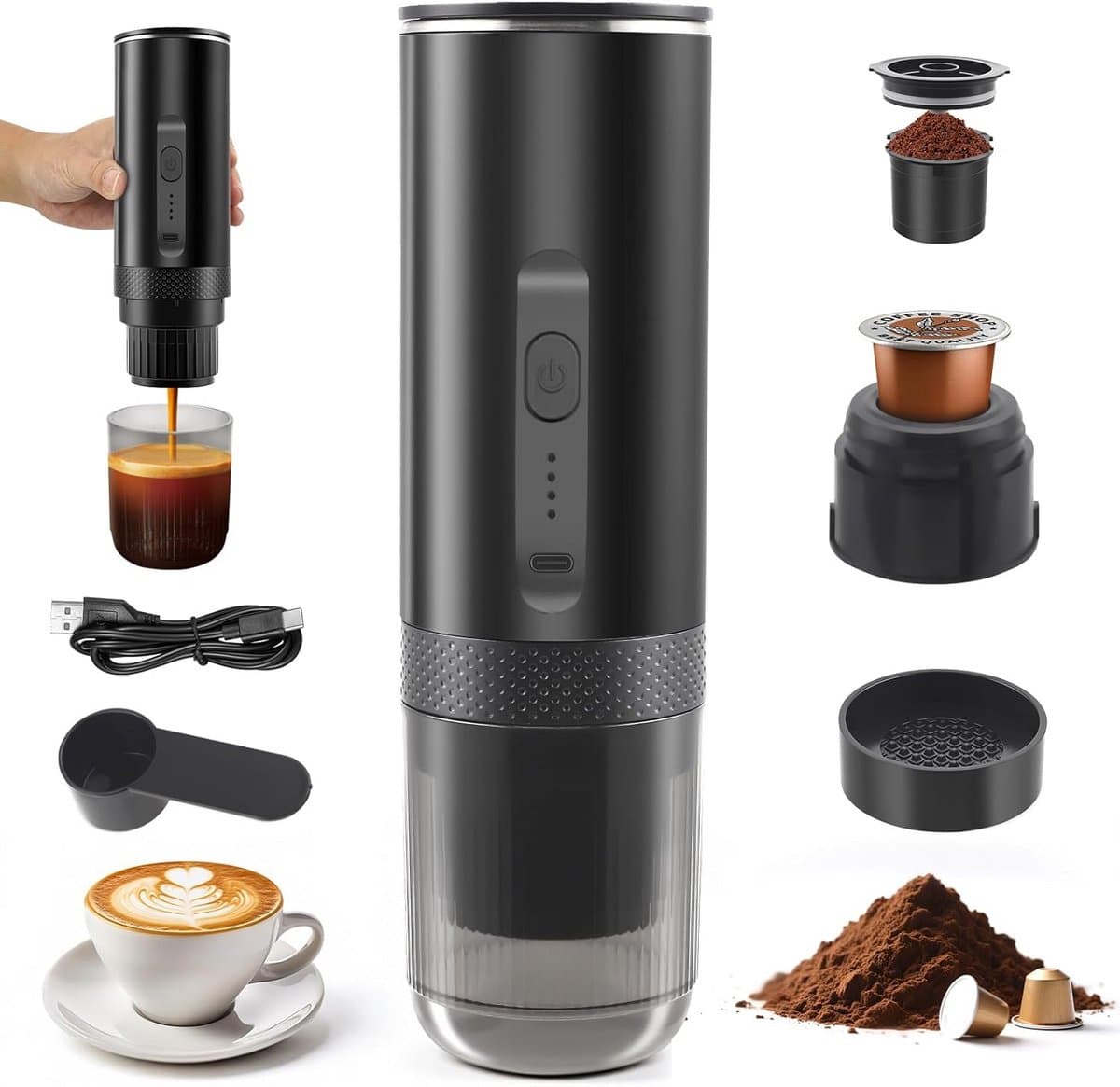 Elektrische Espressomachine met 3-in-1 Functie — afbeelding 1