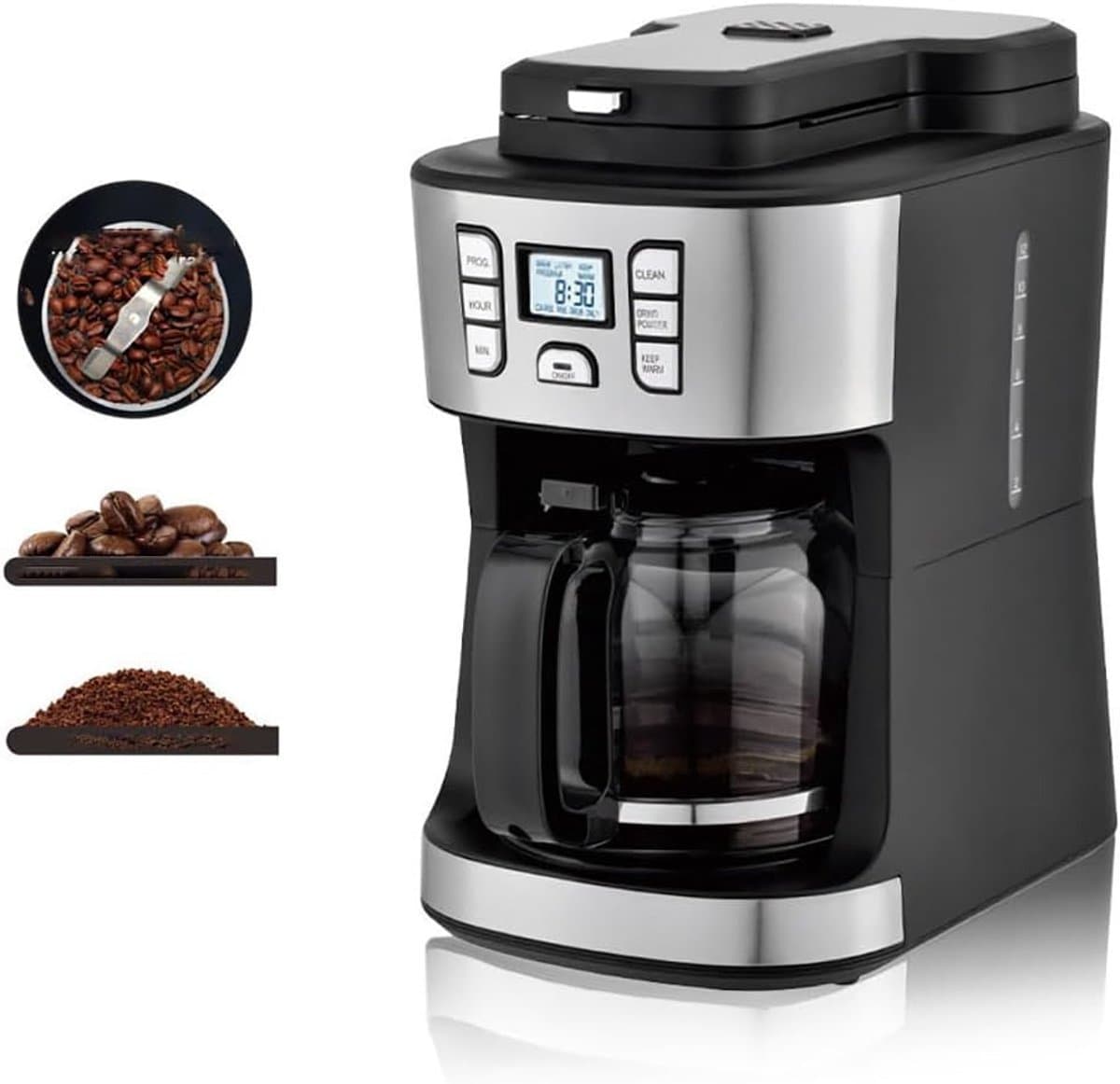 Volledig Automatische Koffiezetter - Bonen tot Koffie - Verse Koffie Maken - 24 Uur Programmeerbaar - 1.8 Liter Capaciteit — afbeelding 1