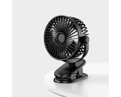 Ventilator - USB ventilator - Mini ventilator - Tafelventilator - Met klem - 3 instelbare snelheden - Verstelbare hoek - Draagbare koelventilator - Ideaal voor kantoor, school & studentenkamers - Zwart