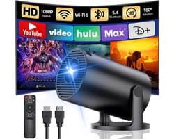 Florixa® Draagbare Beamer - Beamer - Projector - Mini Beamer - Zwart - 9cm x 9cm x 14cm