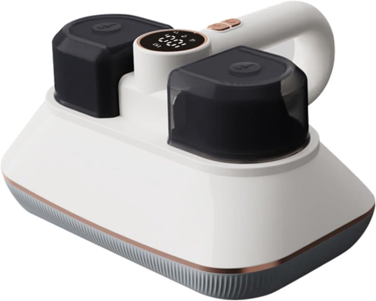 Handheld Stofzuiger - Bedstofzuiger - Draadloze Matrasstofzuiger - met HEPA-filter, 253,7 nm UV-C-lamp - 16 kPa Zuigkracht - Verbrede Zuigopening - Grote Stofcapaciteit - Laag Geluidsniveau - Wit — afbeelding 1