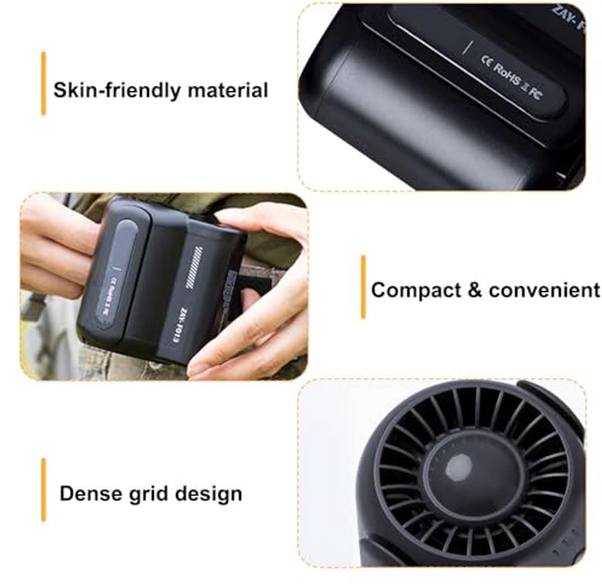 Draagbare Taille Clip Ventilator - USB Oplaadbare Persoonlijke Fan met 3 Snelheden en 4500mAh Batterij — afbeelding 1