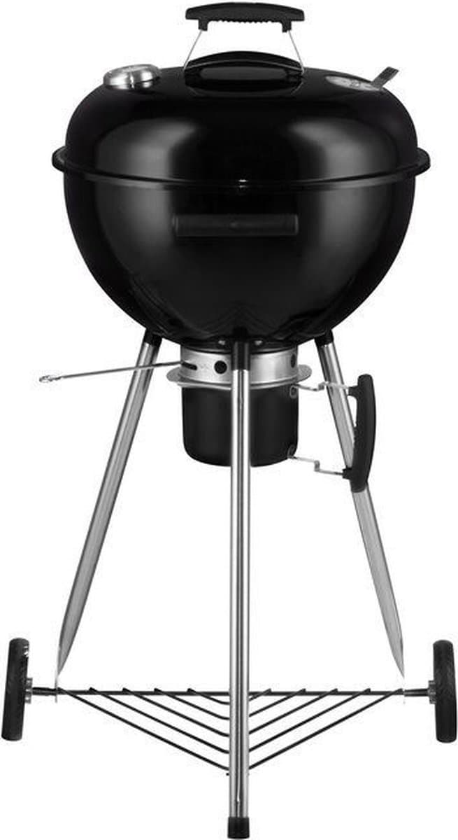 Mustang Gourmet Kettle Houtskoolbarbecue – Ø 43,5 cm – Compacte BBQ met thermometer, RVS grillrooster, asopvang en wielen – Voor tuin, of camping – Stijlvol geëmailleerd staal — afbeelding 1