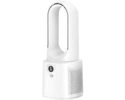 Bladeless draagbare ventilator, USB-stille oplaadbare kleine ventilator, energiezuinige, verstelbare timer, met nachtlampje 6-traps demptafel, slaapkamer bladloos, oscillerende towe