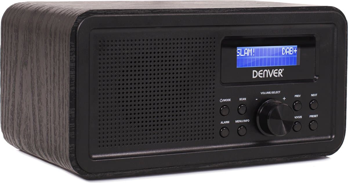 Denver DAB Radio - Retro Radio - FM Radio - Keukenradio - Draagbare radio - Batterijen & Netstroom - DAB30 - Zwart — afbeelding 1
