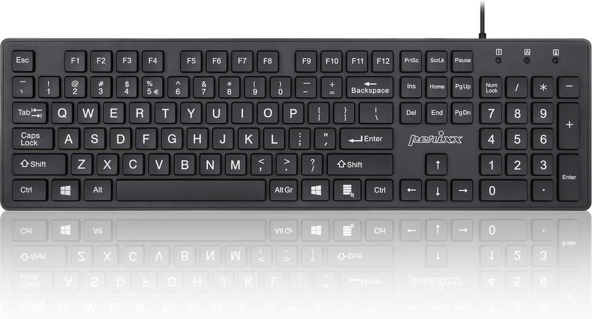 Perixx Periboard 117 Toetsenbord met grote letters - Big keys - Toetsenbord voor slechtzienden - Grootletter toetsenbord - 5 jaar garantie - QWERTY — afbeelding 1