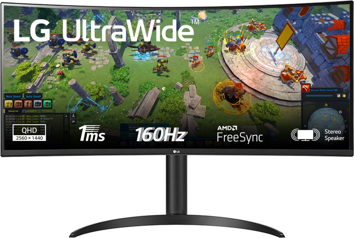 Lg 34wp65c-b 34´´ Uwqhd Tipo Panel Led 160hz Gebogen Gaming-monitor Transparant — afbeelding 1