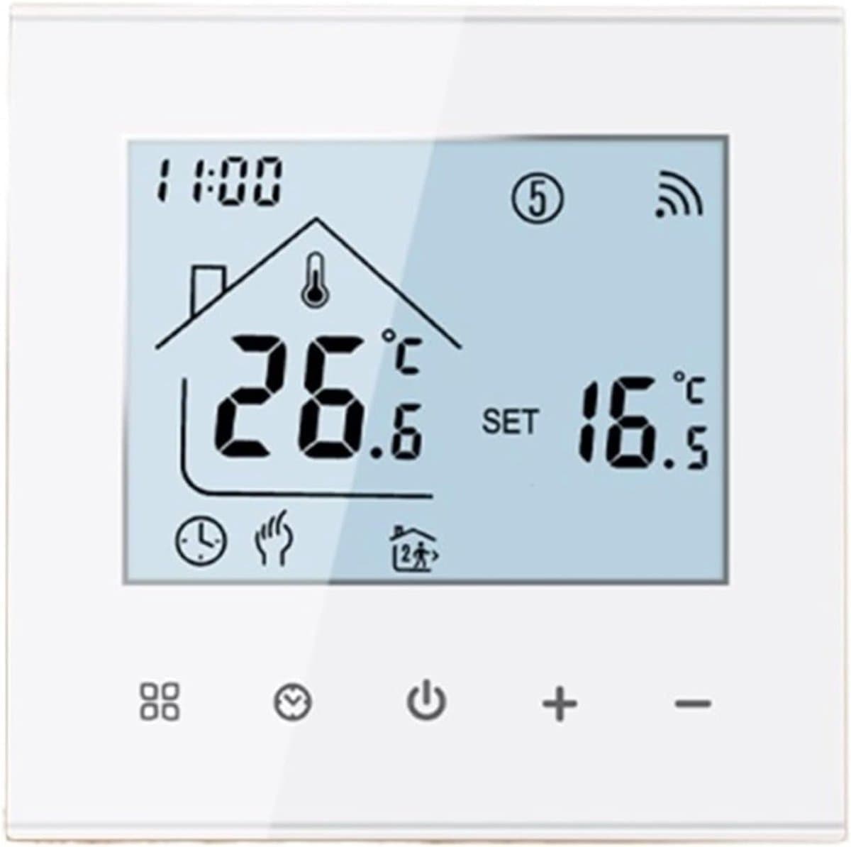 Slimme Thermostaat - Wifi Regelaar - Verwarming Instellen - App Bediening - 16A - Wit/Zwart — afbeelding 1
