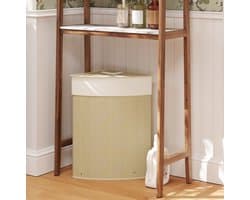 COVREO Wasmand 35x35x60 cm naturel, bamboe met 55 liter inhoud en deksel