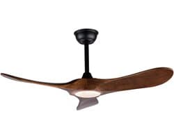 COVREO Plafondventilator met verlichting 42 inch zwart, donkerwalnoot hout, afstandsbediening