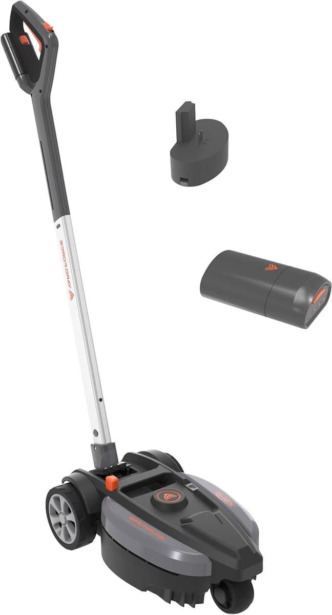 Accu Grasmaaier - Compacte Grasmaaier - Stads Tuinonderhoud - Draaibare Koppeling - 23 cm Snijdbreedte - Zilver Zwart — afbeelding 1