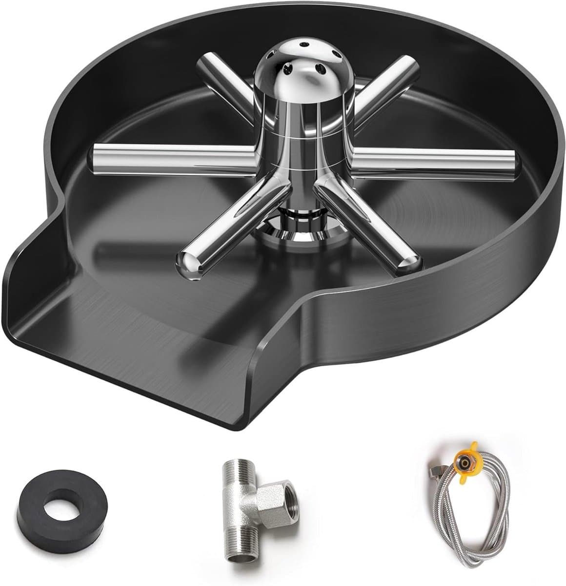 Glazen Spoeler - Flessenreiniger Kopjeswasser - Snel Glazen Reinigen - 360 Graden Rotatie - G3/8" - Grijs — afbeelding 1