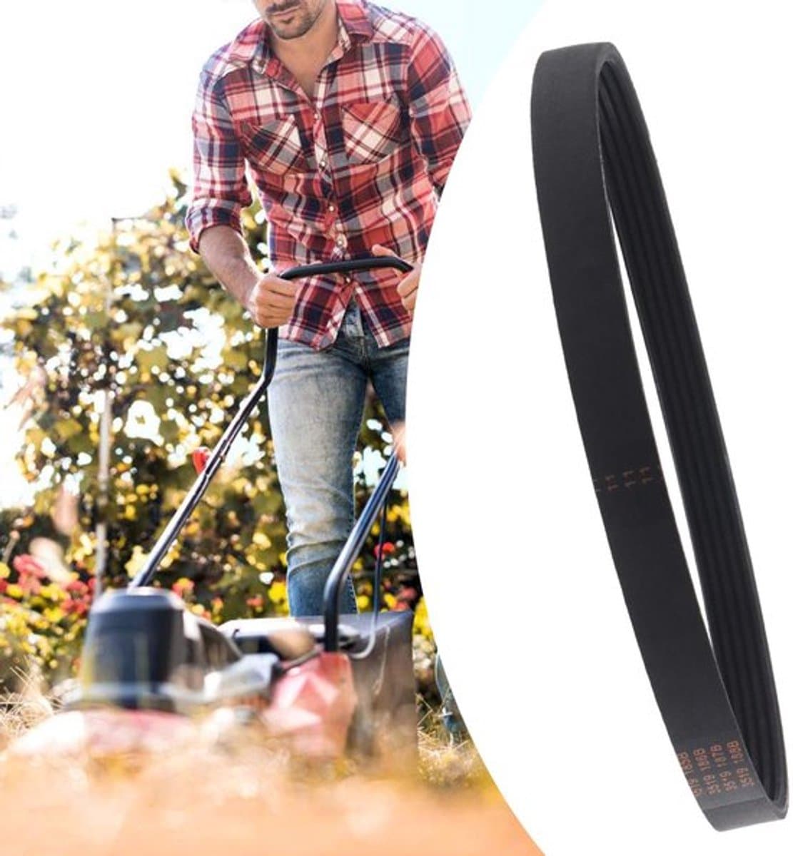 Aandrijfriem 12 mm breed - Rubber - Slijtvaste/duurzame riem - Compatibel met Flymo Turbo Lite 350/400 - Gesloten lus - Omtrek 416 mm - Grasmaaier Riem — afbeelding 1