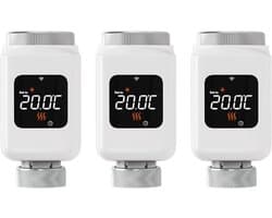 Slimme Thermostaat - Radiatorkraan TRV - Energie Besparen - App Afstandsbediening - 3 Stuks - Wit