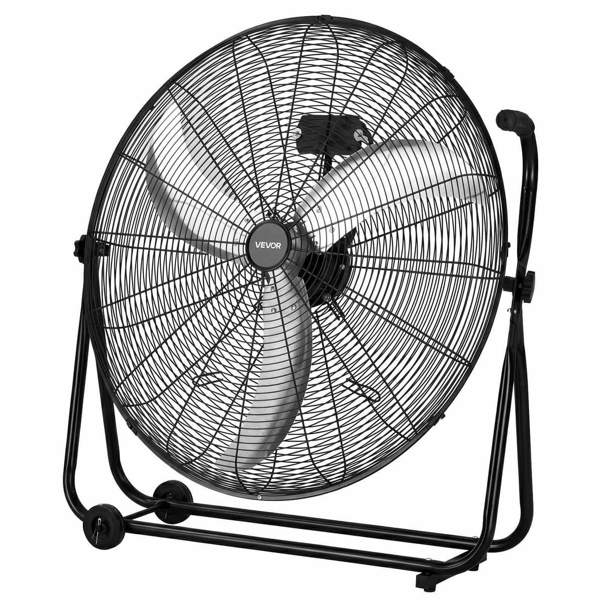 VEVOR Vloerventilator Ø762mm, 360° Kantelbare Windmachine, Staande Ventilator met 3 Snelheidsstanden, Draagbare Trommelventilator met Handvat, Wielen & 1,6m Kabel, Industriële Ventilator voor Garage Magazijn — afbeelding 1