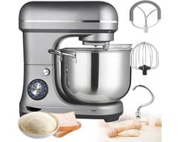 Keukenmixer - Deegmixer Standmixer - Bakken En Koken - Krachtige Koperen Motor - 10 Liter Kom - Zilver
