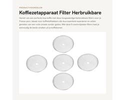 Vervangfilter voor French Press - 5 stuks - 80 Mesh RVS Filter voor 350ml Koffiezetapparaat - Koffie - Espresso - Thee Machines