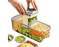 Voedselhakker Opvangbak - Keuken Snijder Rasp - Maaltijd Voorbereiding - Veelzijdige Snij Systeem - 30 x 15 x 10 cm