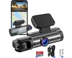 SnelShoppen - Fleau Tech Dashcam voor Auto - Full HD Dual Lens Autorij Recorder met WIFI, App, Bewegingsdetectie, Parkeerstand, G-Sensor, 170° Grootho