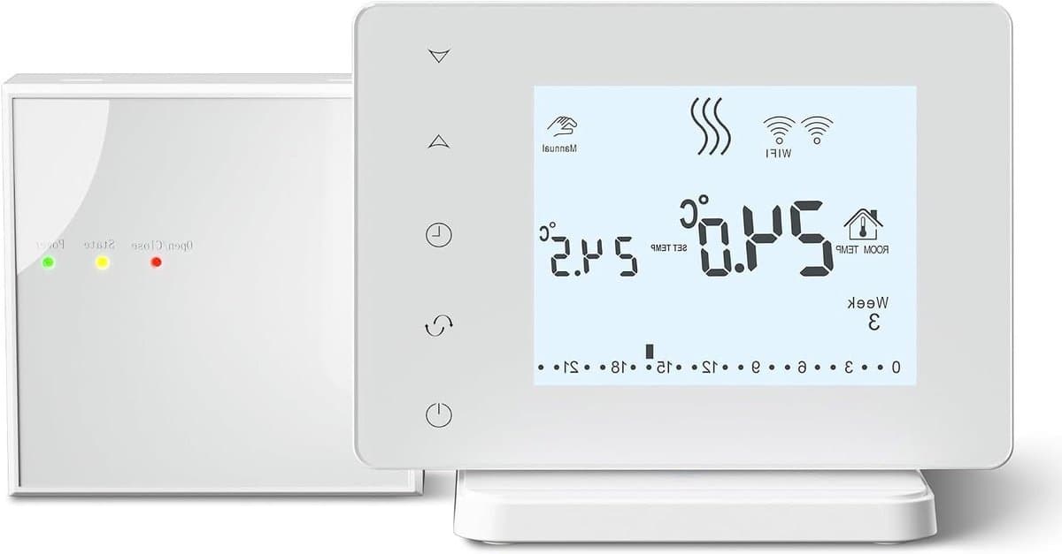 Slimme Thermostaat - Verwarming Regelaar - Comfort Verwarmen - App Bediening - 13 cm - Wit — afbeelding 1