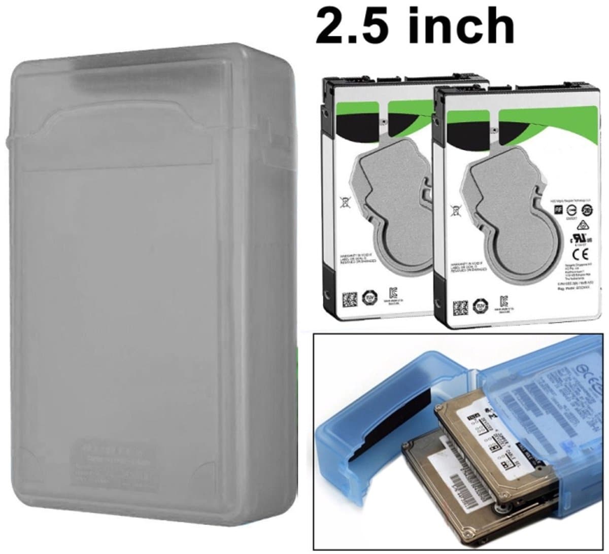 2,5 inch HDD Store Tank, ondersteunt 2x 2,5 inch IDE / SATA HDD (grijs) — afbeelding 1