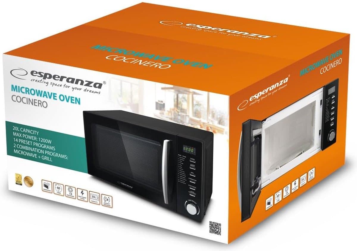 Esperanza COCINERO Black Combination microwave Countertop 20 L 1200 W — afbeelding 1