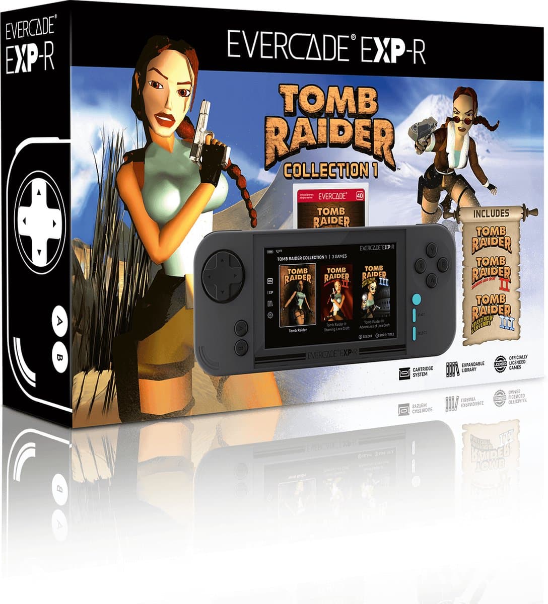 Evercade - EXP-R handheld - inclusief Tomb Raider cartridge — afbeelding 1