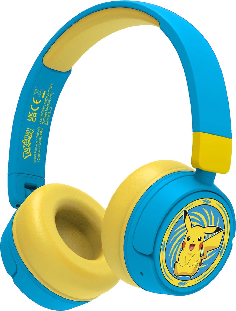 Pokémon - Pikachu - draadloze kinderkoptelefoon - volumebegrenzing - lange batterijduur - microfoon - opvouwbaar - bluetooth — afbeelding 1