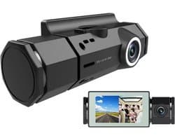 TechU™ Dashcam Voor en Achter Camera – M18 Zwart – Dashboardcamera – Full HD 1080P – GPS Radar Detector – 140° Wijdhoeklens – Nachtvisie – Loop recording – Bewegingssensor – G-sensor – Parkeermodus – Incl. Achteruitrijcamera - Kerst & Kerstcadeau