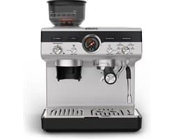 Krups Precision XP801T10 - Pistonmachine - Ingebouwde bonenmaler - 3,5L Waterreservoir - RVS