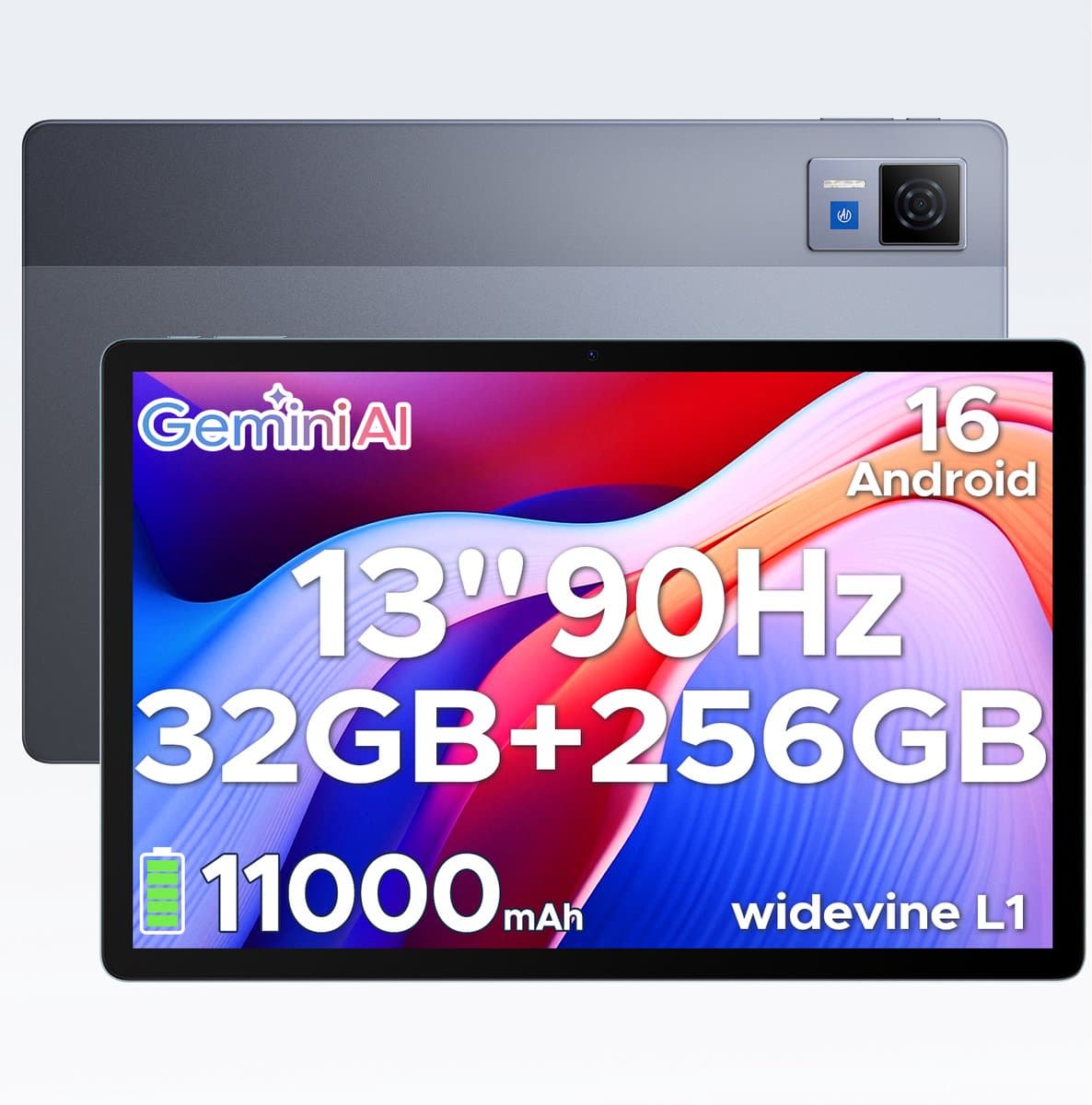 DOOGEE Tablet U13 - Android 16 - Tablet met 13 inch 90Hz FHD-scherm - 32GB RAM + 256GB ROM/2TB - 11000mAh/18W - 4 luidsprekers - 13MP + 5MP - 2.4G/5G WiFi - Widevine L1 - Bluetooth 5.0 - OTG - GPS - Face ID — afbeelding 1