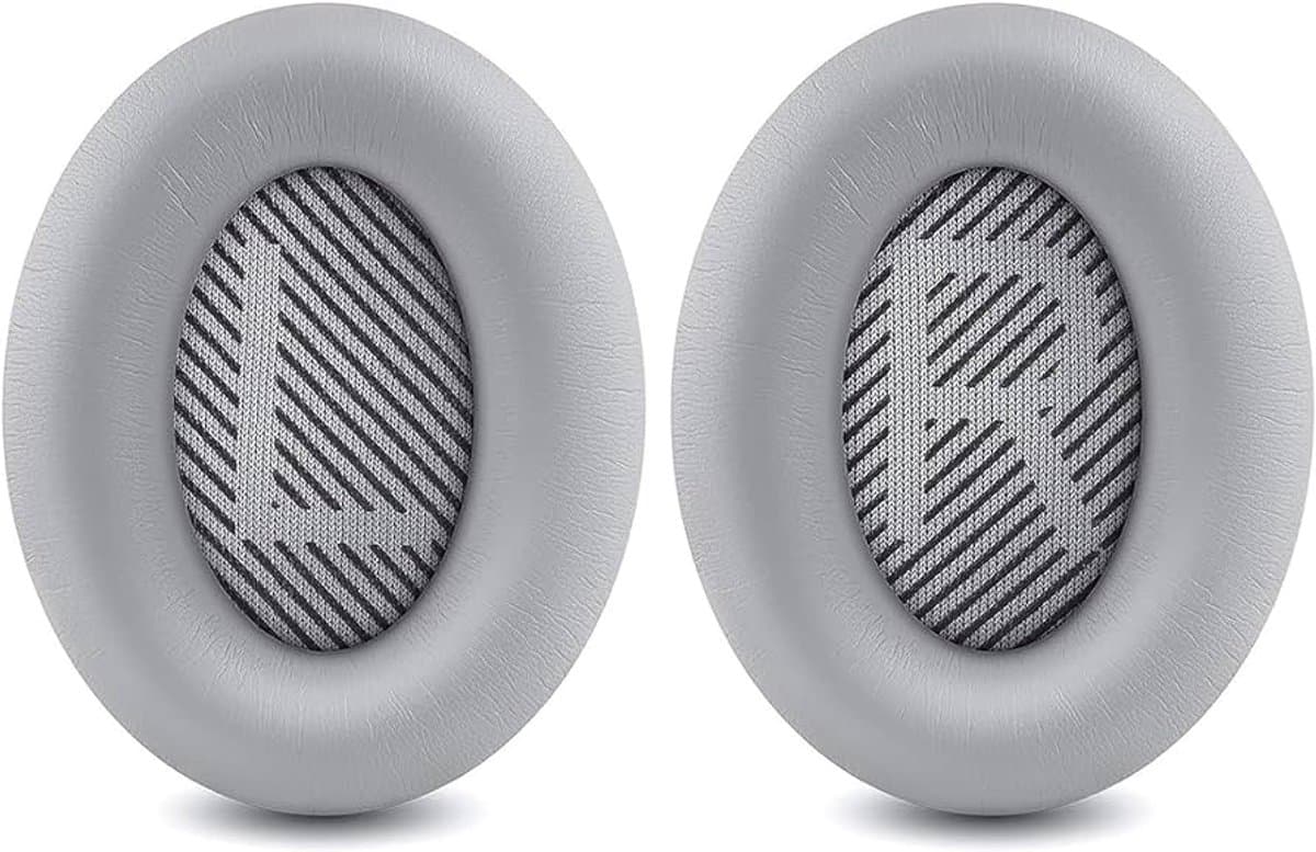 Lederen Set Oorkussens Geschikt Voor Bose Koptelefoon QuietComfort 35, QC35/QC35II/QC45/QC25/QC2/QC15/Soundtrue/Soundlink Around-Ear II AE2 headphones, Vervangende Kussens Voor Hoofdtelefoon - Grijs - 1 Paar — afbeelding 1