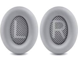 Lederen Set Oorkussens Geschikt Voor Bose Koptelefoon QuietComfort 35, QC35/QC35II/QC45/QC25/QC2/QC15/Soundtrue/Soundlink Around-Ear II AE2 headphones, Vervangende Kussens Voor Hoofdtelefoon - Grijs - 1 Paar