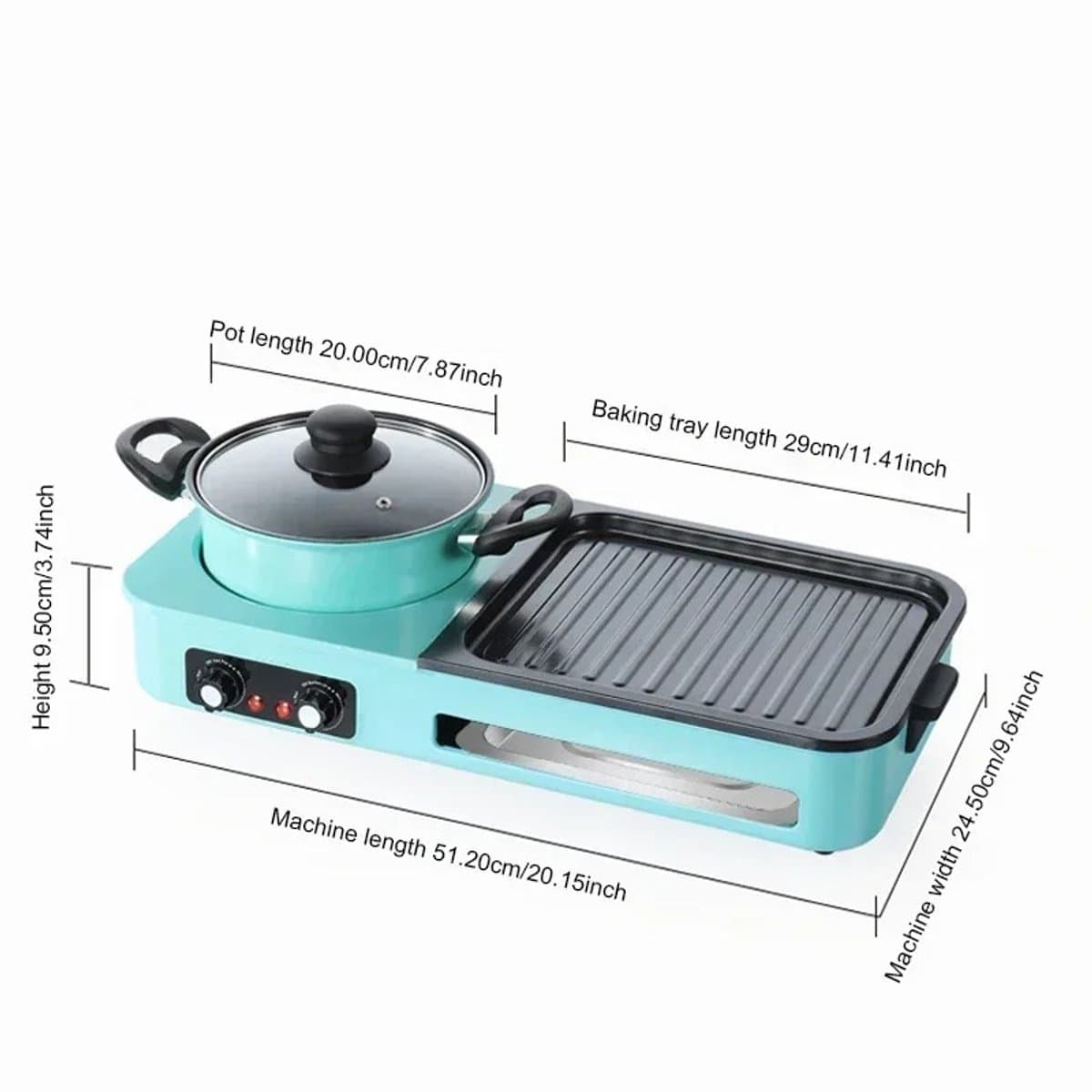 Carinova- 3-in-1 elektrische grills - hot pot - rookloze barbecue -multi-fornuismachine-elektrische antiaanbakpan -220V EU-stekker-elektrische schotel — afbeelding 1