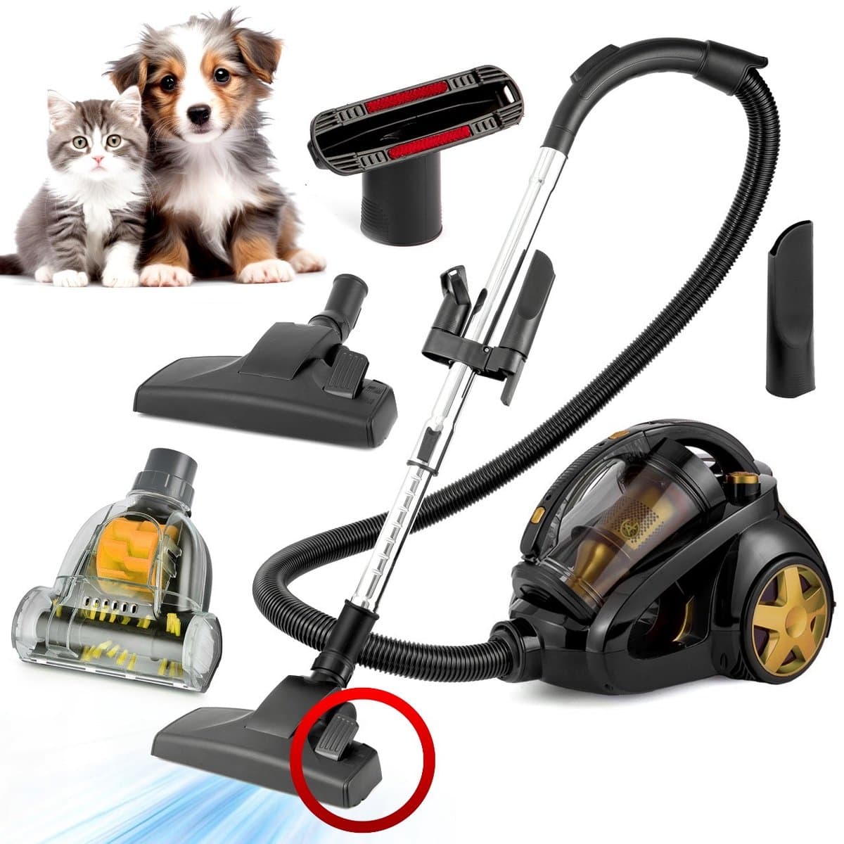 AG3100 Stofzuiger Zonder Zak - Gold - Stofzuigers - Vacuum Cleaner Zakloos - 8.5 Meter - 900W - Sterke Zuigkracht - HEPA Filter - Compact, Licht & Krachtig - Gemakkelijk Schoon Te Maken — afbeelding 1