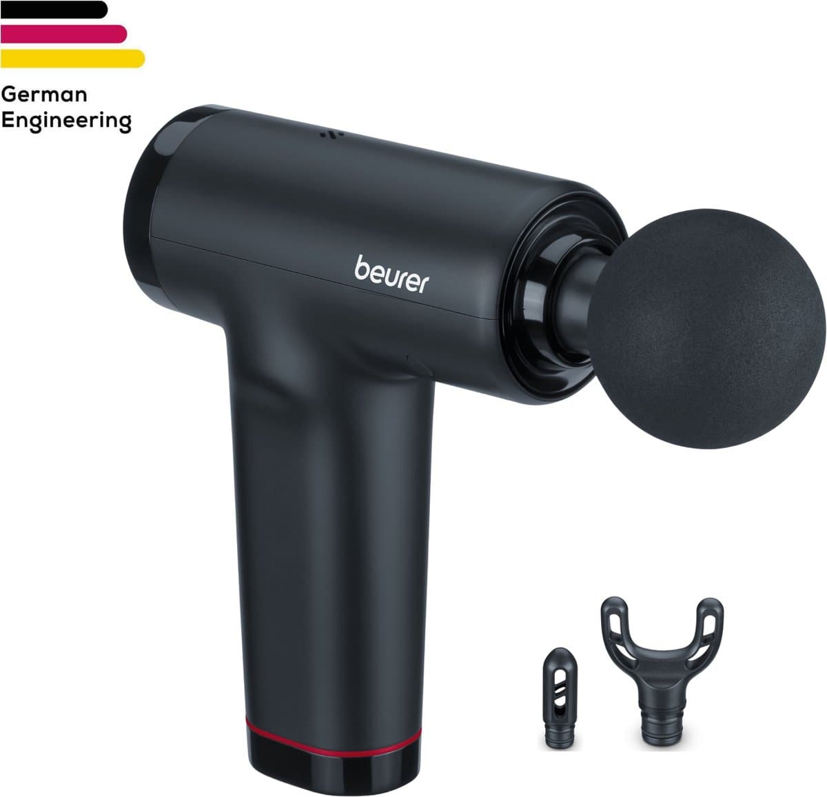 Beurer MG 89 CompactPower Professionele Massage Gun – Diepe Spiermassage – 10 mm Slagdiepte – 5 Snelheden – 3 Opzetstukken – USB-C – Stil – Spierherstel & Ontspanning – 3 Jaar Garantie — afbeelding 1