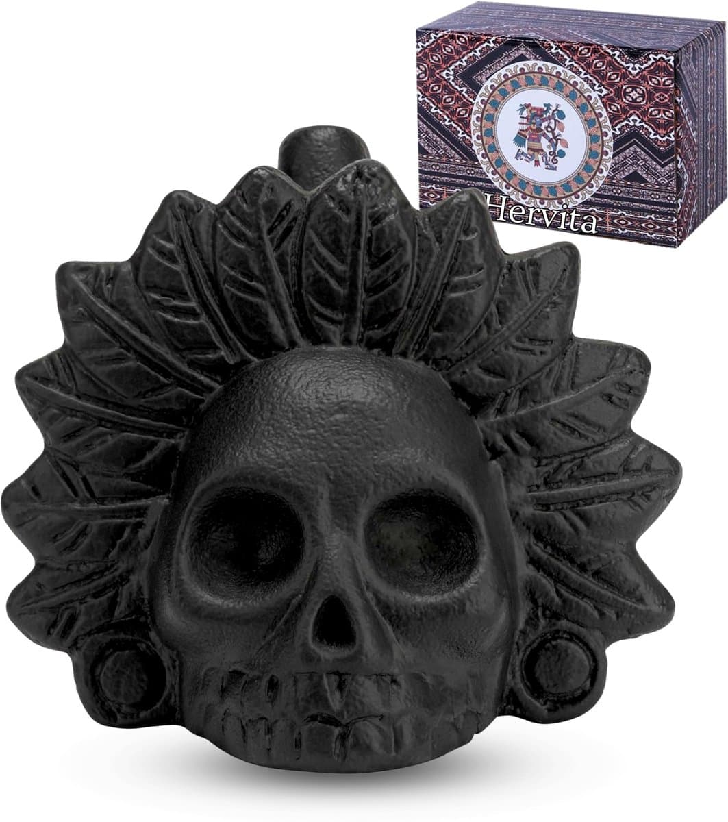 Aztec Death Whistle - Doodshoofd - Schreeuwende Fluit - Handgemaakt - Tot 120 Decibel - Azteekse Doodsfluit — afbeelding 1