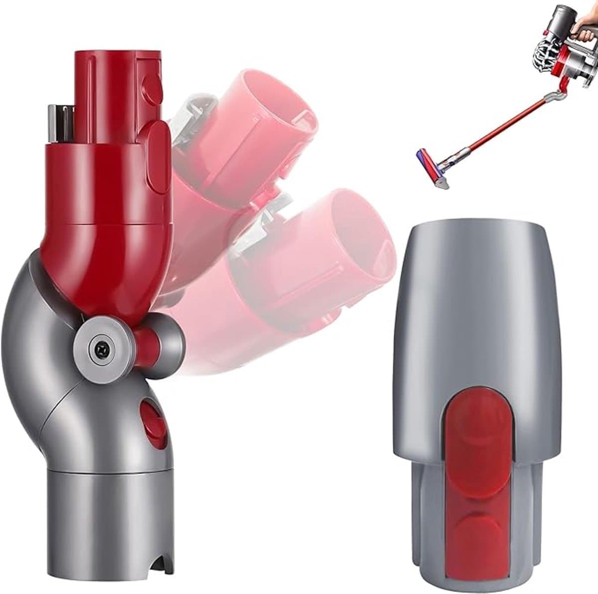 Hoek opzetstuk geschikt - voor Dyson V7 V8 V10 V11 V15 - Hoekstuk Adapter 90 graden tool hulpmiddel - Rood — afbeelding 1
