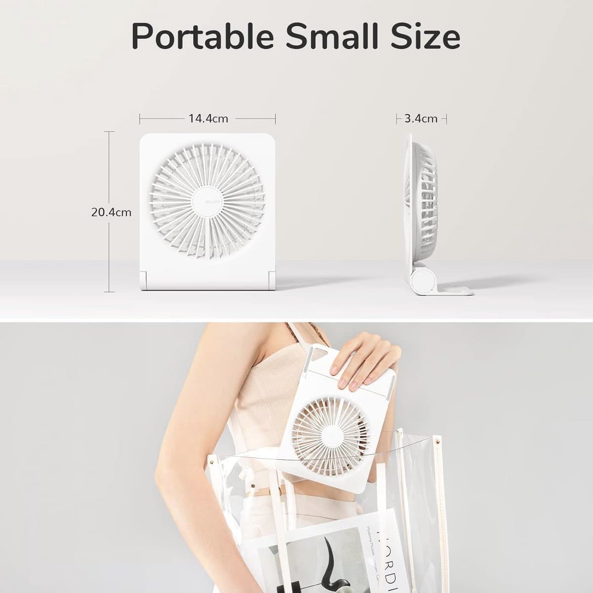 Draagbare USB Bureauventilator - Oplaadbaar, Opvouwbaar, Sterke Wind, Ultrastil, Voor Thuis en Kantoor — afbeelding 1