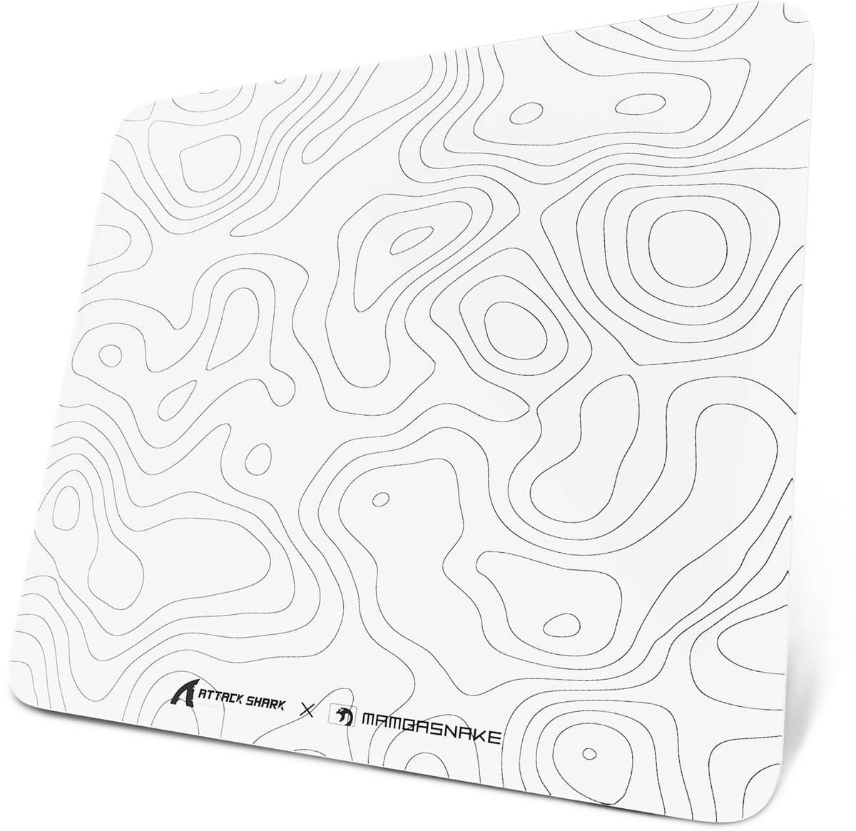 ATTACK SHARK CM05 Tempered Glass Gaming Mouse Pad - Glazen Muismat - Ultra-Smooth Surface - 9H Tempered Glass - 45*40CM - eSport Gaming Mousepad - White Contour Line — afbeelding 1
