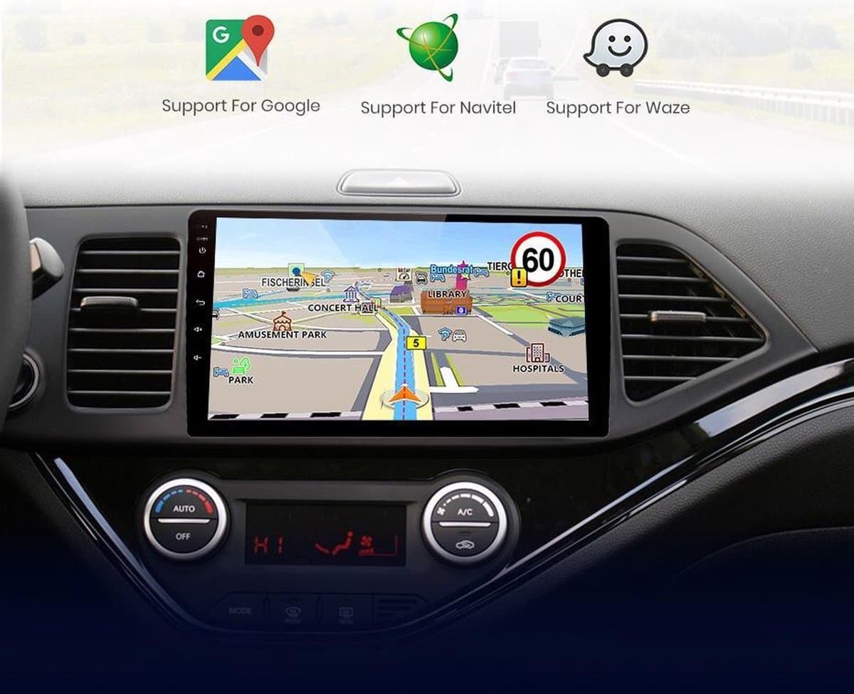 CarPlay geschikt voor Kia Picanto 2011-2014 Android navigatie en multimediasysteem Bluetooth USB WiFi 2+32GB — afbeelding 1