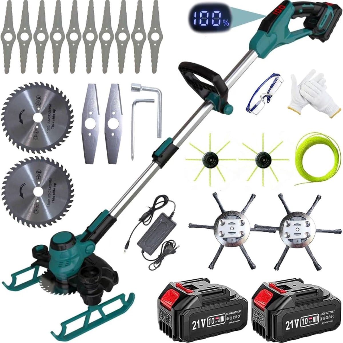 CLVP® Grasmaaier Elektrisch - Grastrimmers met Accu - Groen — afbeelding 1
