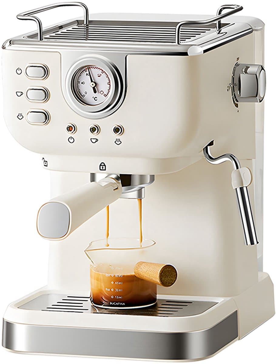 Espressomachine - Espresso Koffiemachine 20 Bar - 1050W - Piston Koffiemachines RVS - Met Stoompijpje - 1.5L Waterreservoir - Licht Blauw — afbeelding 1