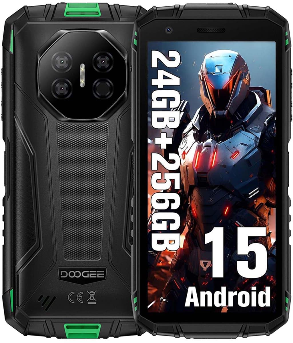 DOOGEE Fire 3 Ultra Robuuste Smartphone - 24 GB RAM - 256 GB ROM - 8350 mAh - 5,5 inch - Android 15 - IP68/IP69K Outdoor telefoon - Face ID - OTG - NFC - Groen — afbeelding 1