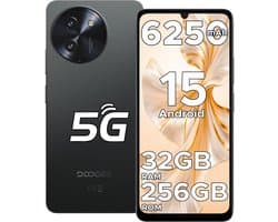 DOOGEE Note 59 Pro 5G - Smartphone - Mobiele Telefoon - 32 GB RAM+ 256 GB ROM (2TB/TF) - Android 15- 6,75 inch HD & 120Hz IPS - 6250 mAh - UNISOC T8200 - AI camera - Face ID - Widevine L1 - Zwart